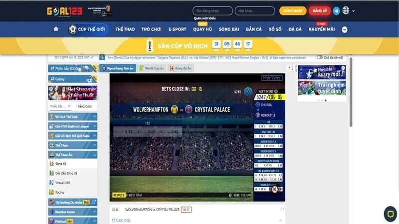 Goal123 33 Được trải nghiệm chế độ xem LIVE HD xuyên suốt