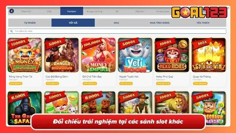 So sánh thực tế giữa các sảnh slot phổ biến