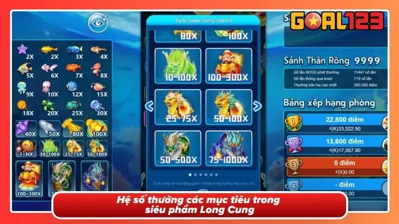 Mức tiền thưởng nhận được sau mỗi mục tiêu bị hạ gục trong thần long