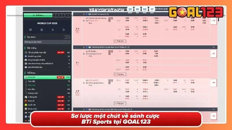 BTi Sports Tại GOAL123 - Sân Chơi Cá Cược Thể Thao Hàng Đầu 1 Tổng quan nhanh về sảnh cược BTi
